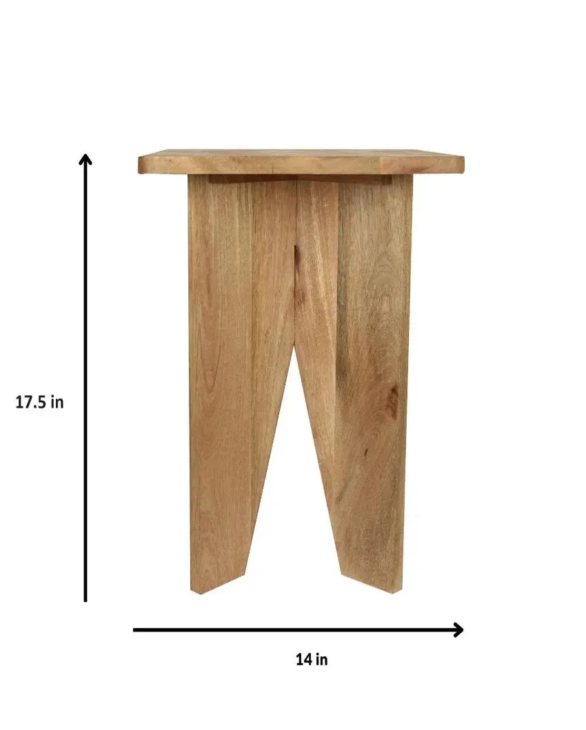 Aachman Mango Natural Finish Square End Table | 14 x 14 inches