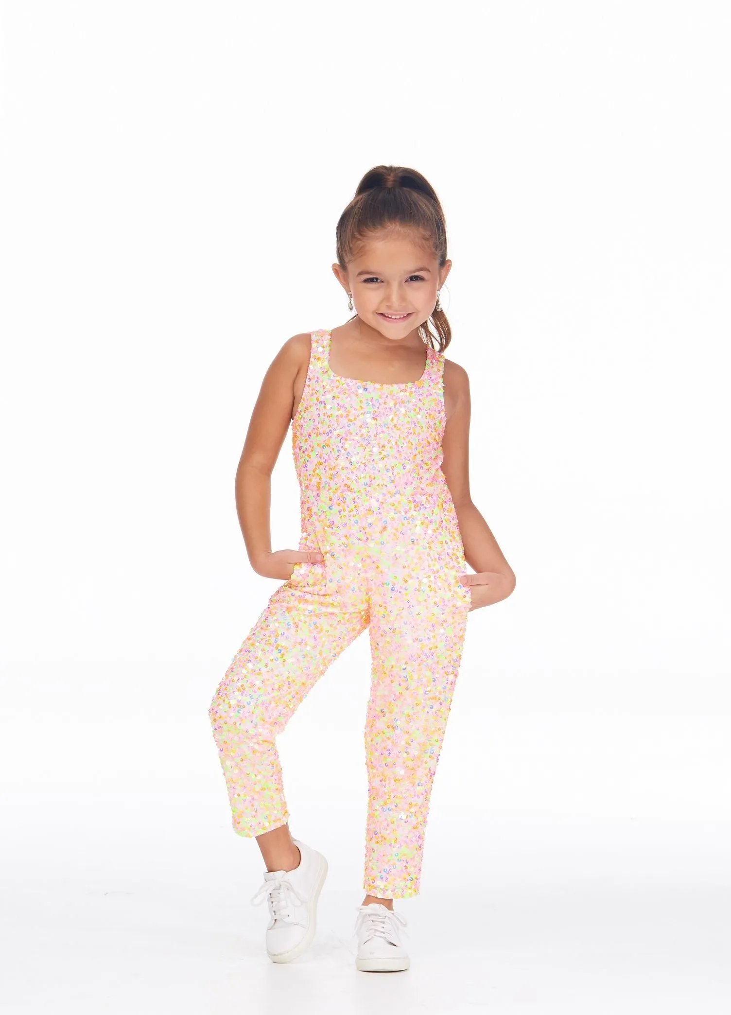 Ashley Lauren Kids 8025 Mint Kids Fully Beaded Jumpsuit Sequin Straight Pants Size 4, 12