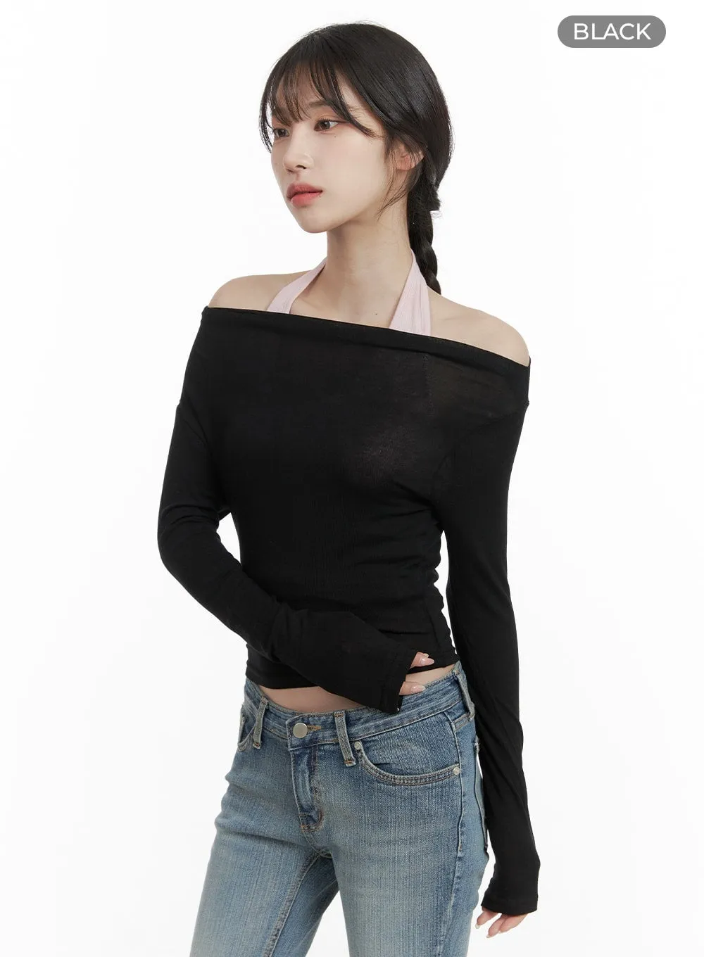 Basic Off Shoulder Long Sleeve CA402