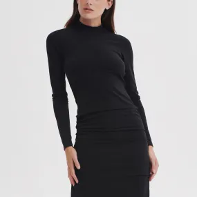 BEATRIX BACKLESS JERSEY TURTLENECK BLACK