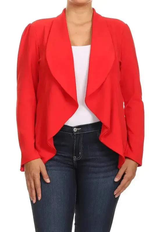 Blazer Jacket Plus Open Front