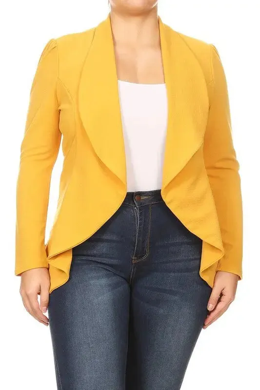 Blazer Jacket Plus Open Front