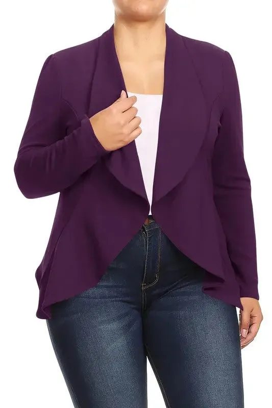 Blazer Jacket Plus Open Front