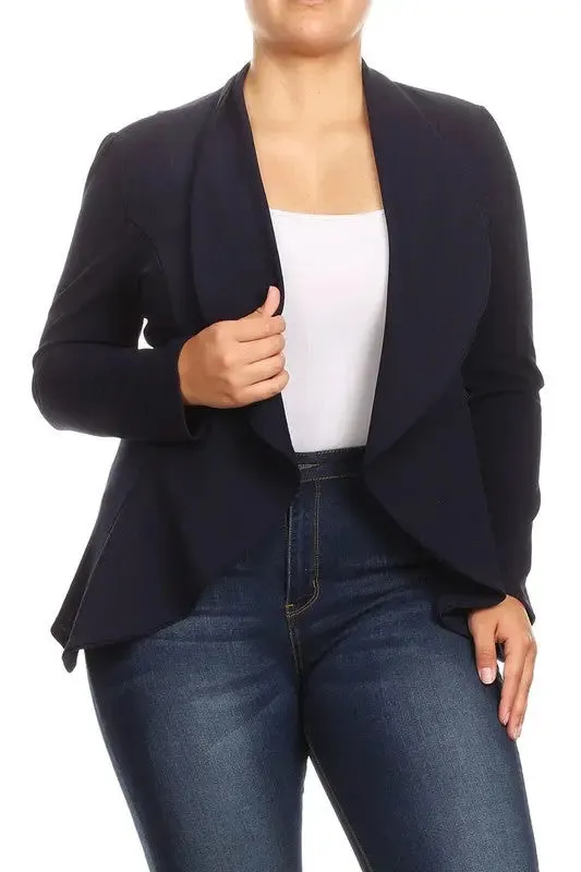 Blazer Jacket Plus Open Front