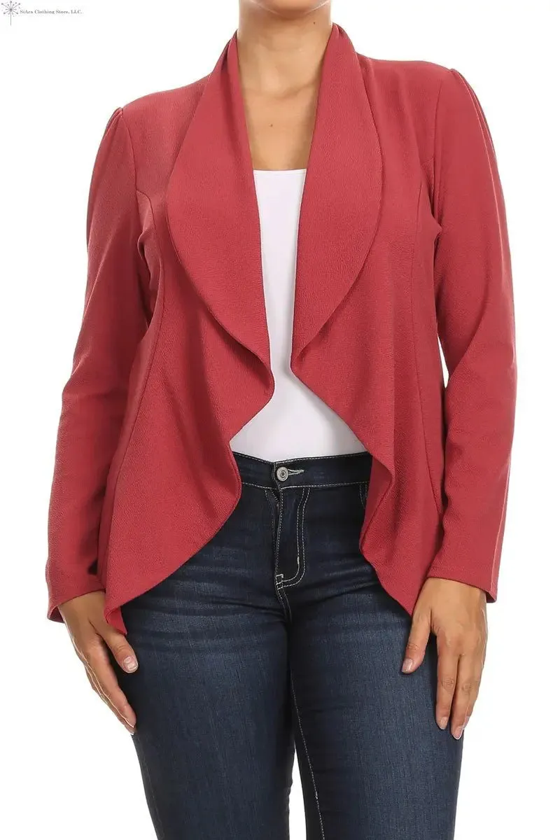 Blazer Jacket Plus Open Front