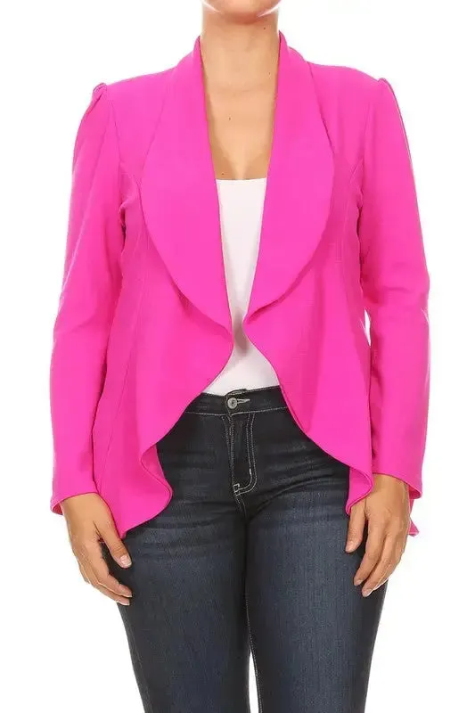 Blazer Jacket Plus Open Front