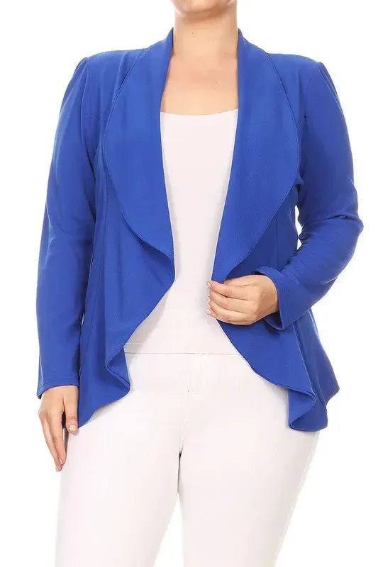 Blazer Jacket Plus Open Front