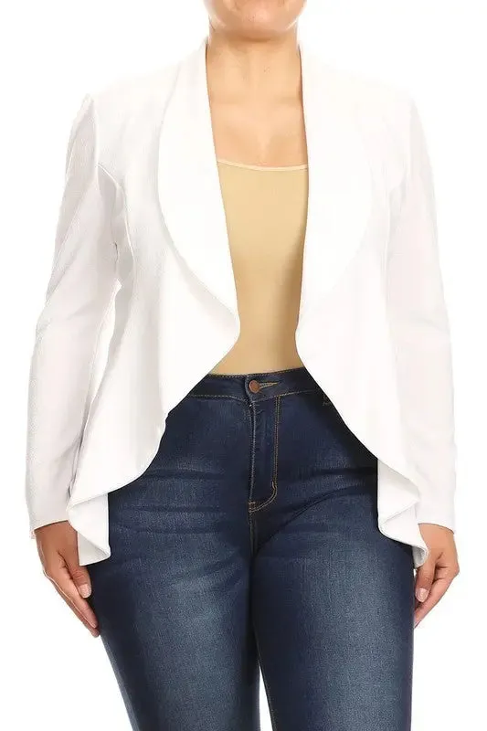 Blazer Jacket Plus Open Front