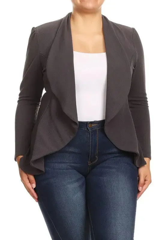 Blazer Jacket Plus Open Front