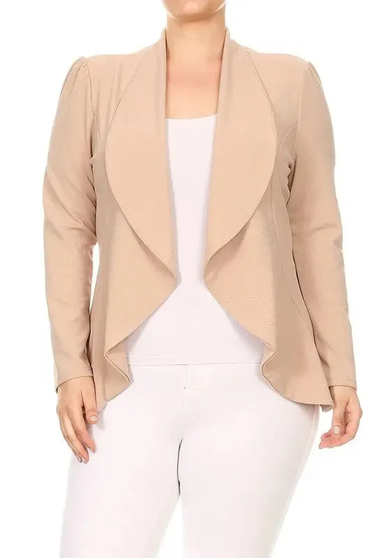 Blazer Jacket Plus Open Front