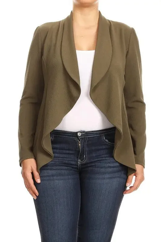 Blazer Jacket Plus Open Front