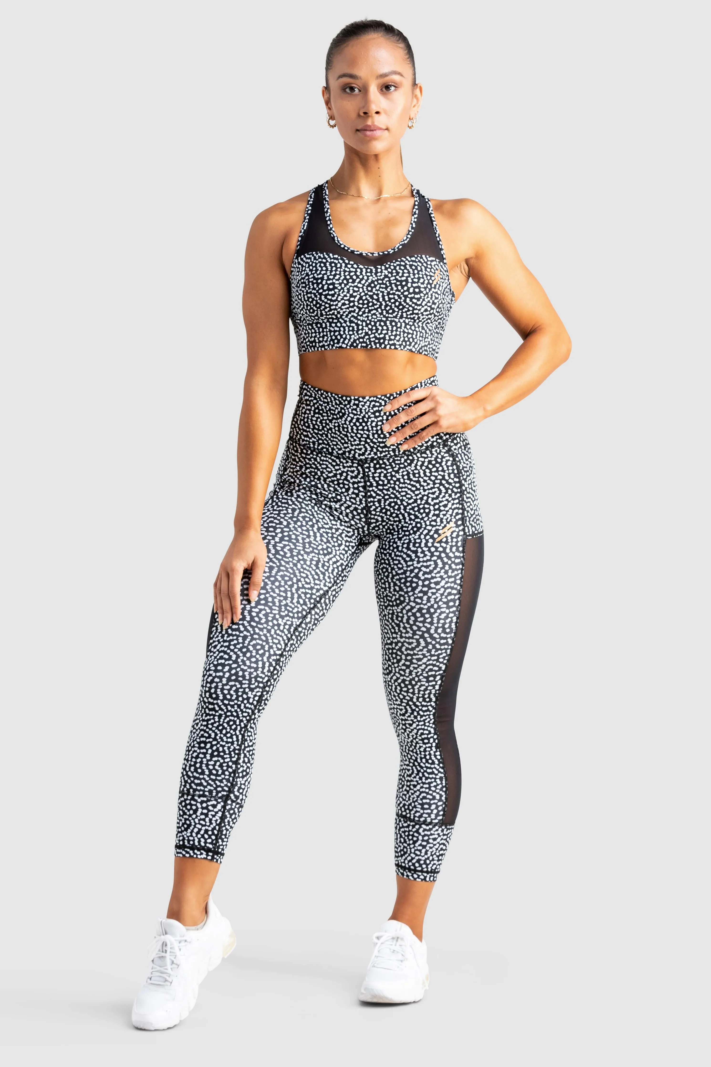 Breeze Mesh Leggings - Black Speckle