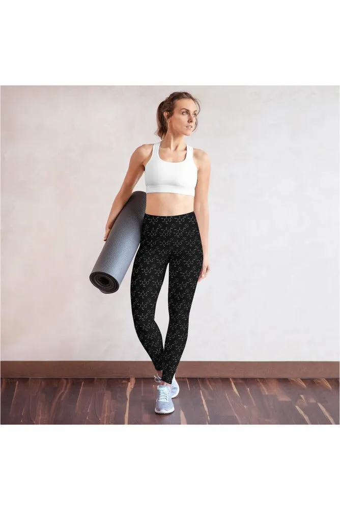 Caffeine Beans and Molecules Yoga Leggings