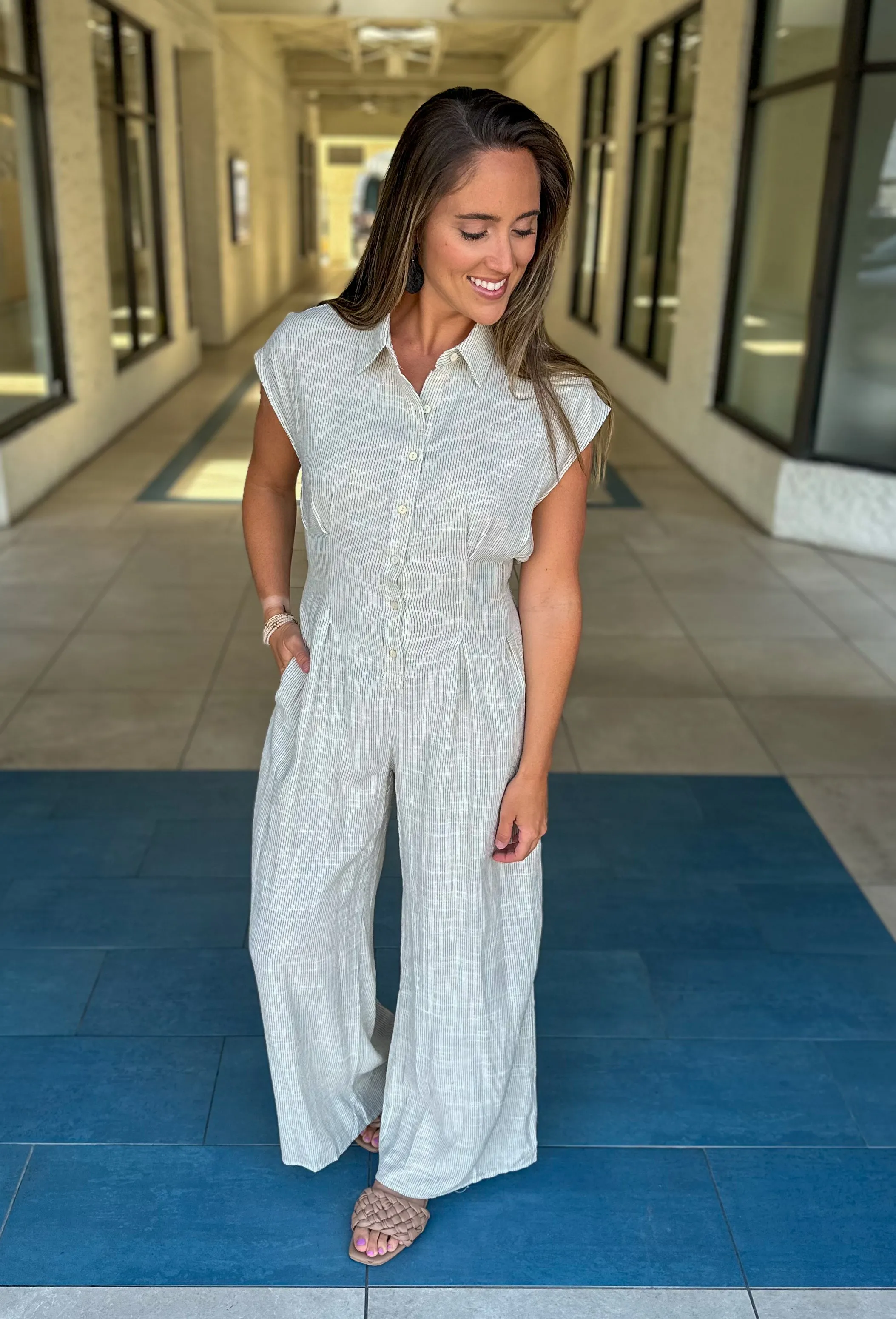 Carter Linen Striped Jumpsuit