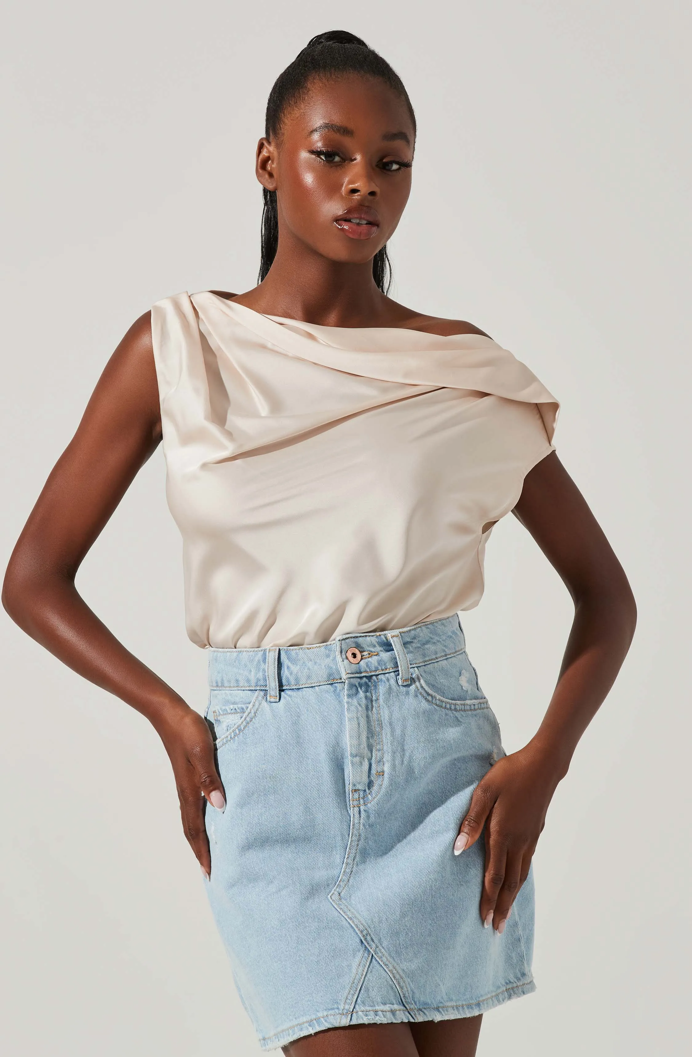 Ceres Satin Off Shoulder Top