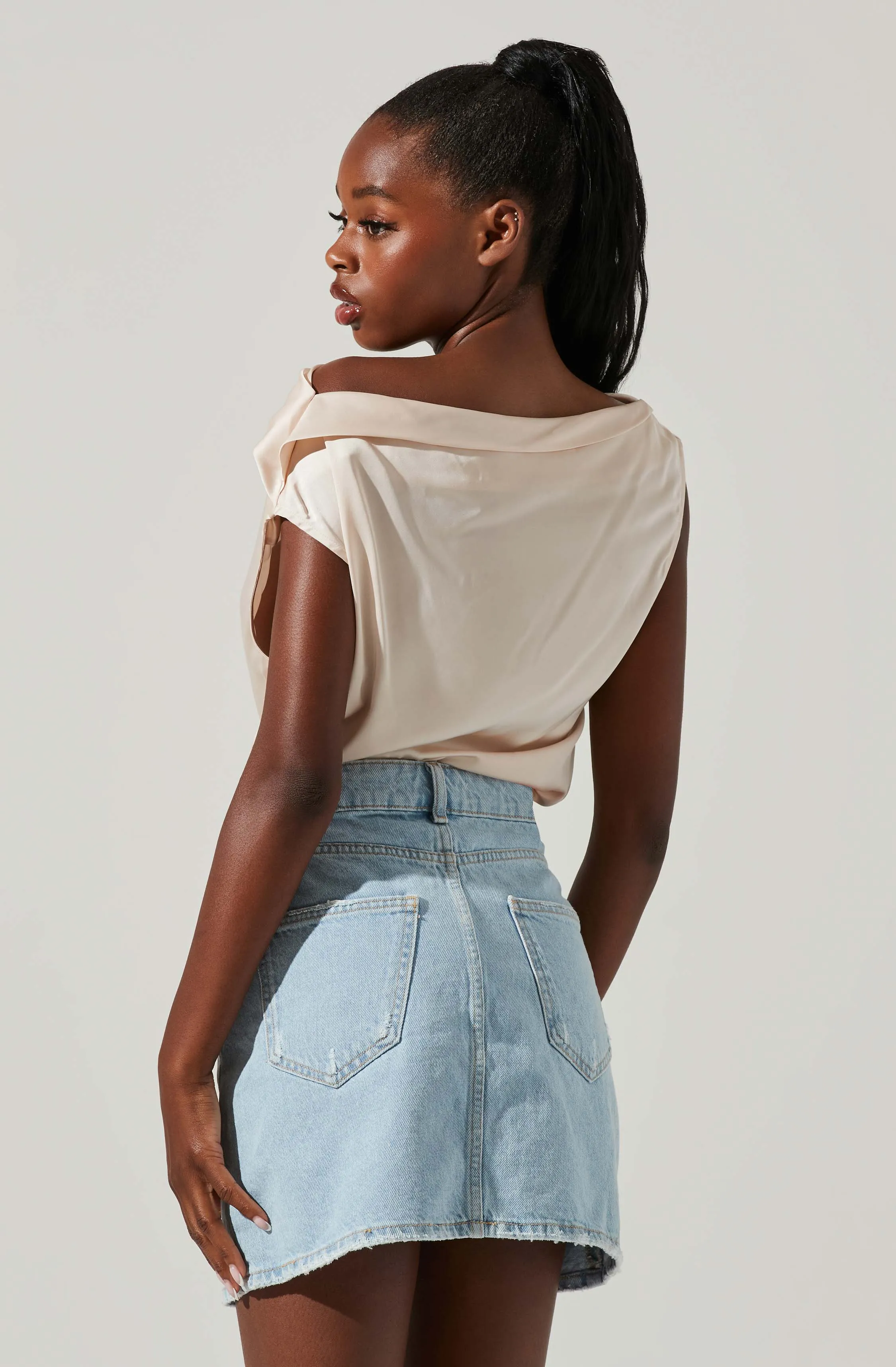 Ceres Satin Off Shoulder Top