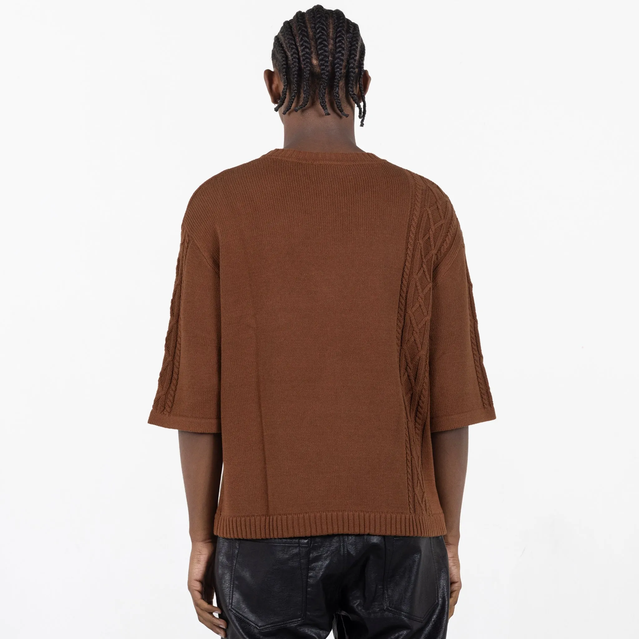 Charlie Mock Neck Knit Shirt (Brown)