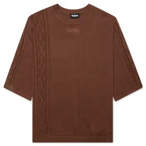 Charlie Mock Neck Knit Shirt - Brown