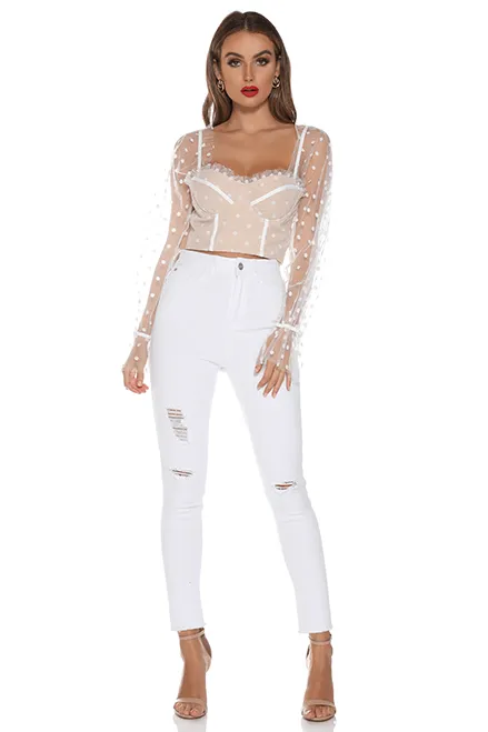 Chloe Top - White Spot