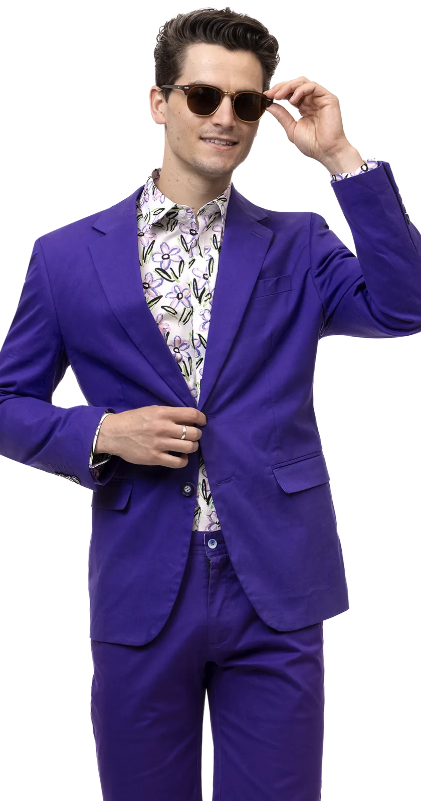 EJ Samuel Purple Solid Chino Blazer CHJ01