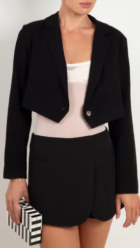 Eliana Cropped Blazer - Black