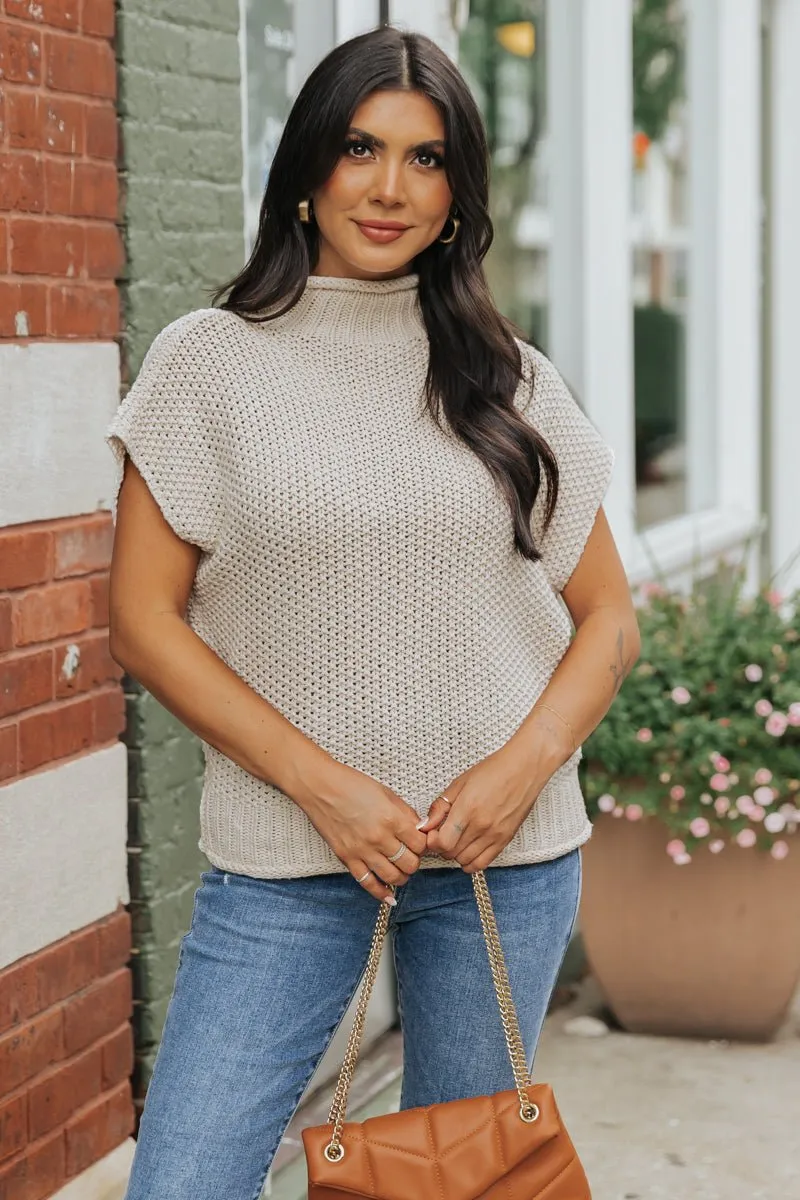 Everyday Classic Mock Neck Sweater - Cream