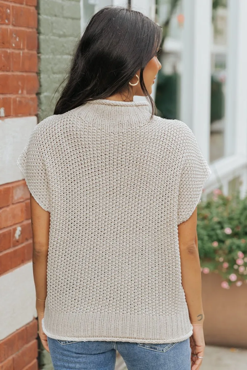 Everyday Classic Mock Neck Sweater - Cream