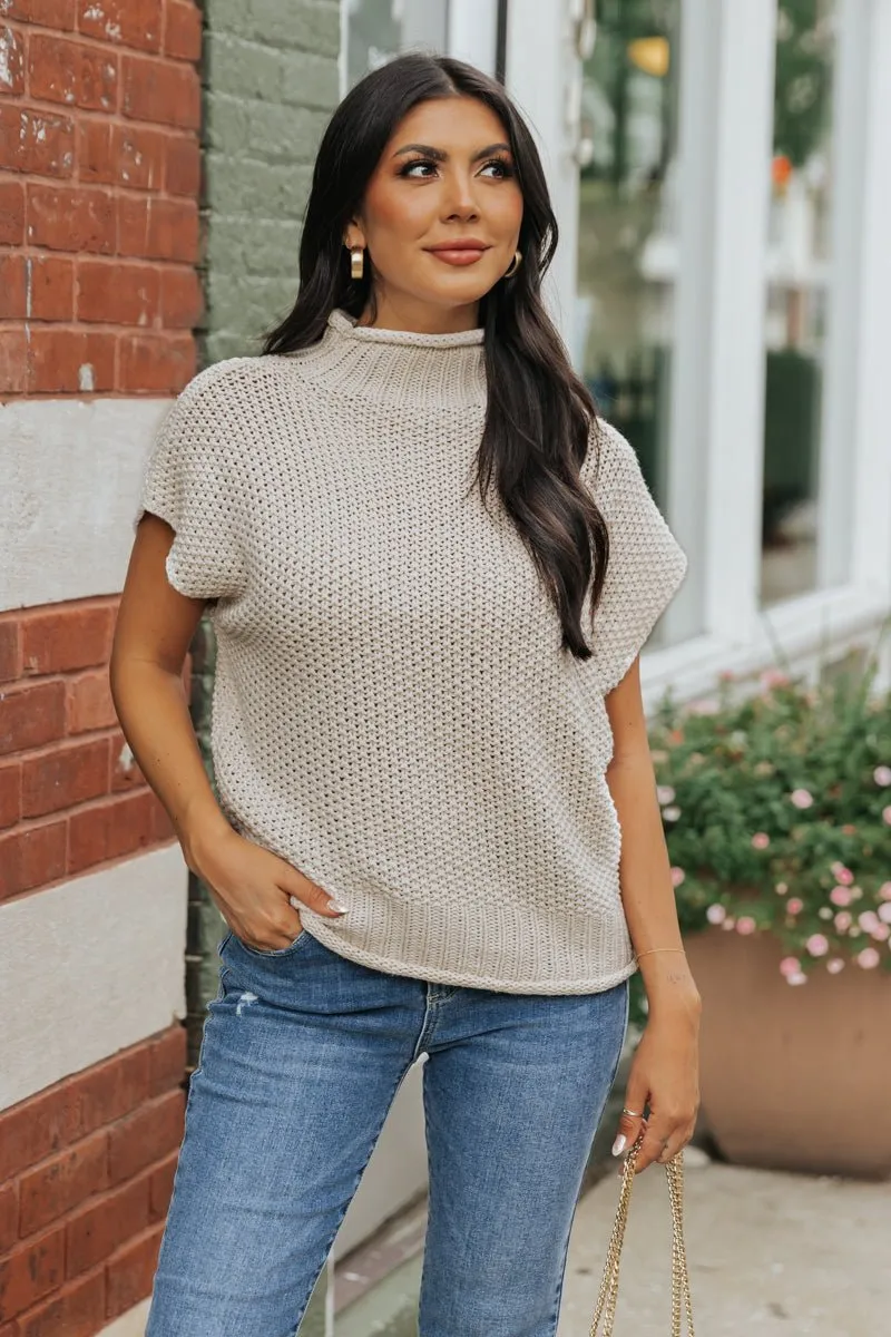 Everyday Classic Mock Neck Sweater - Cream