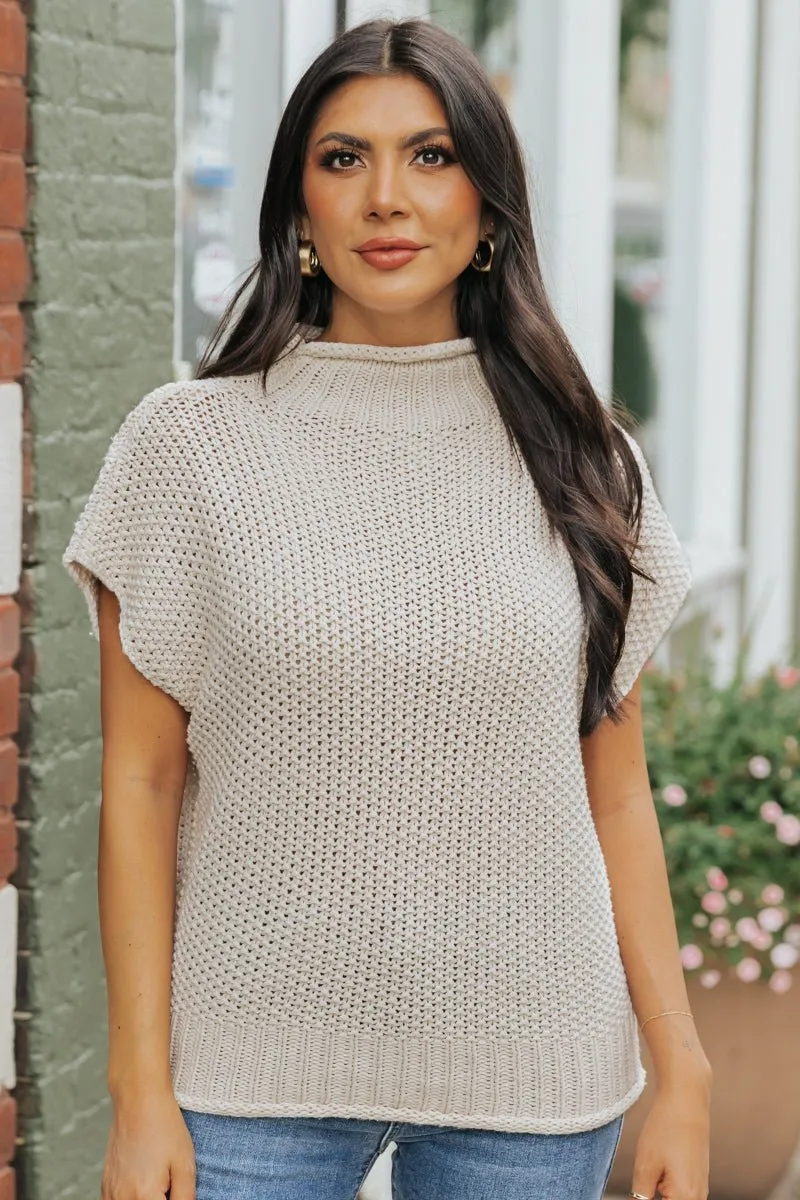 Everyday Classic Mock Neck Sweater - Cream