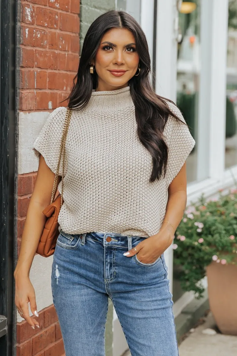 Everyday Classic Mock Neck Sweater - Cream