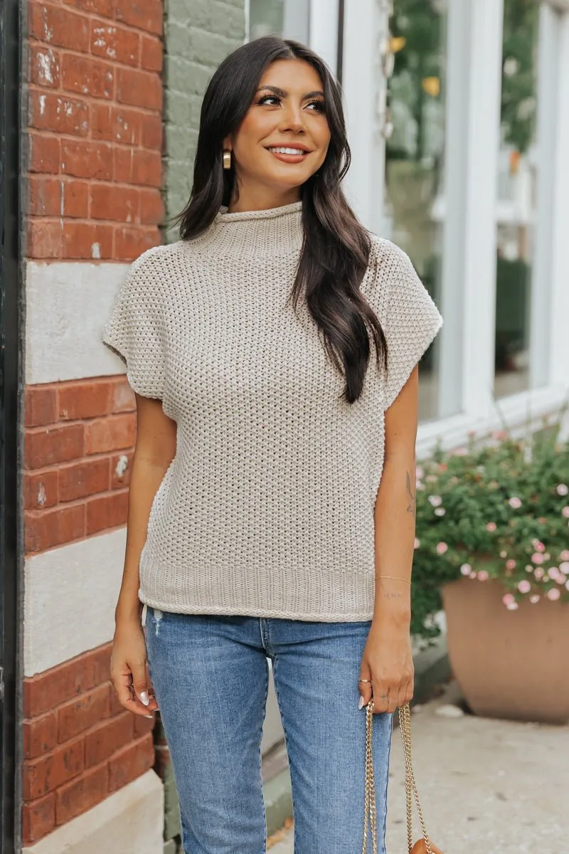 Everyday Classic Mock Neck Sweater - Cream