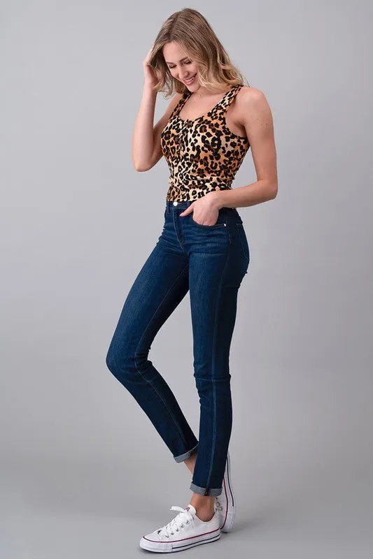 Exposure Snap Button Leopard Top