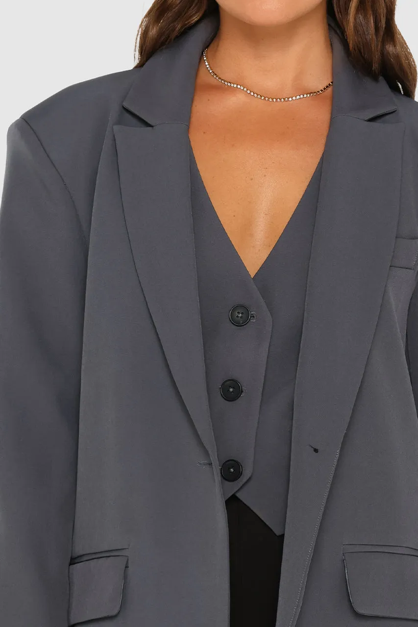 Frankie Boyfriend Blazer | Slate