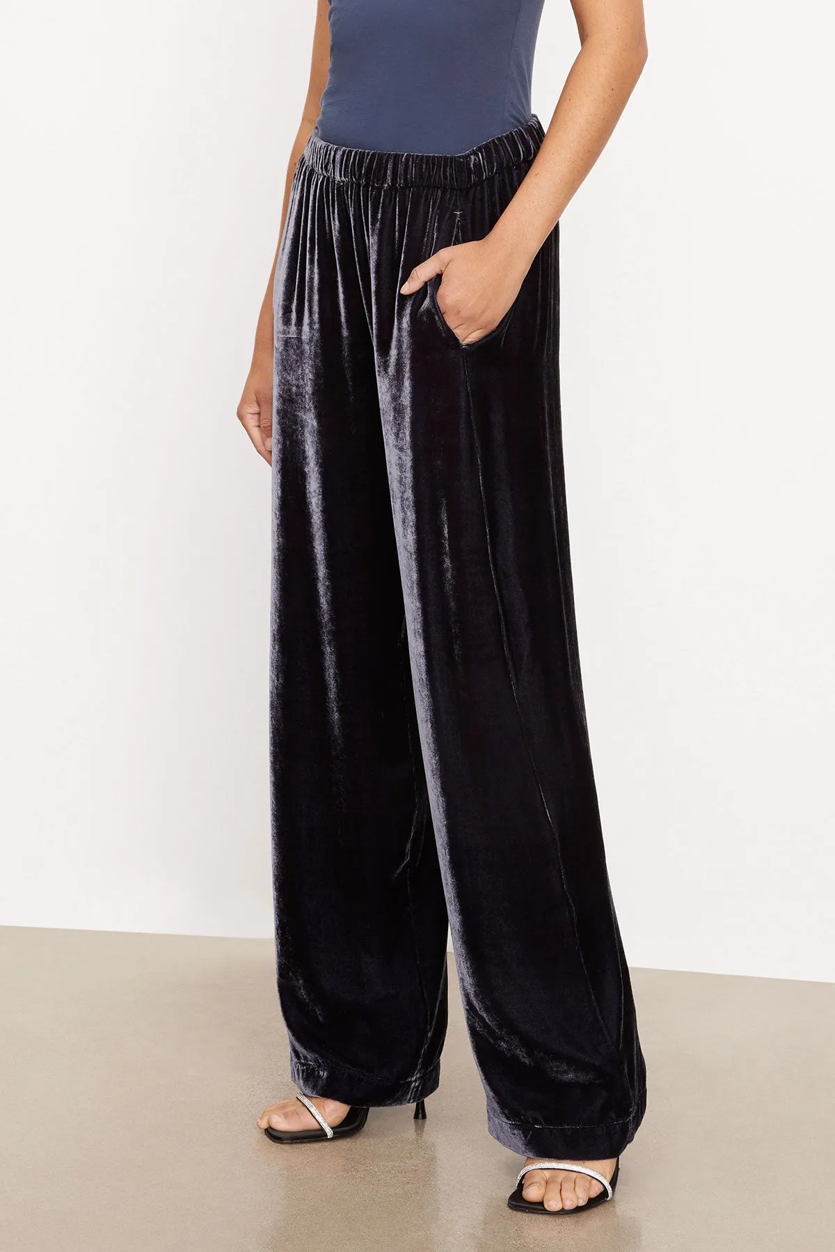 FRIDA SILK VELVET WIDE LEG PANT