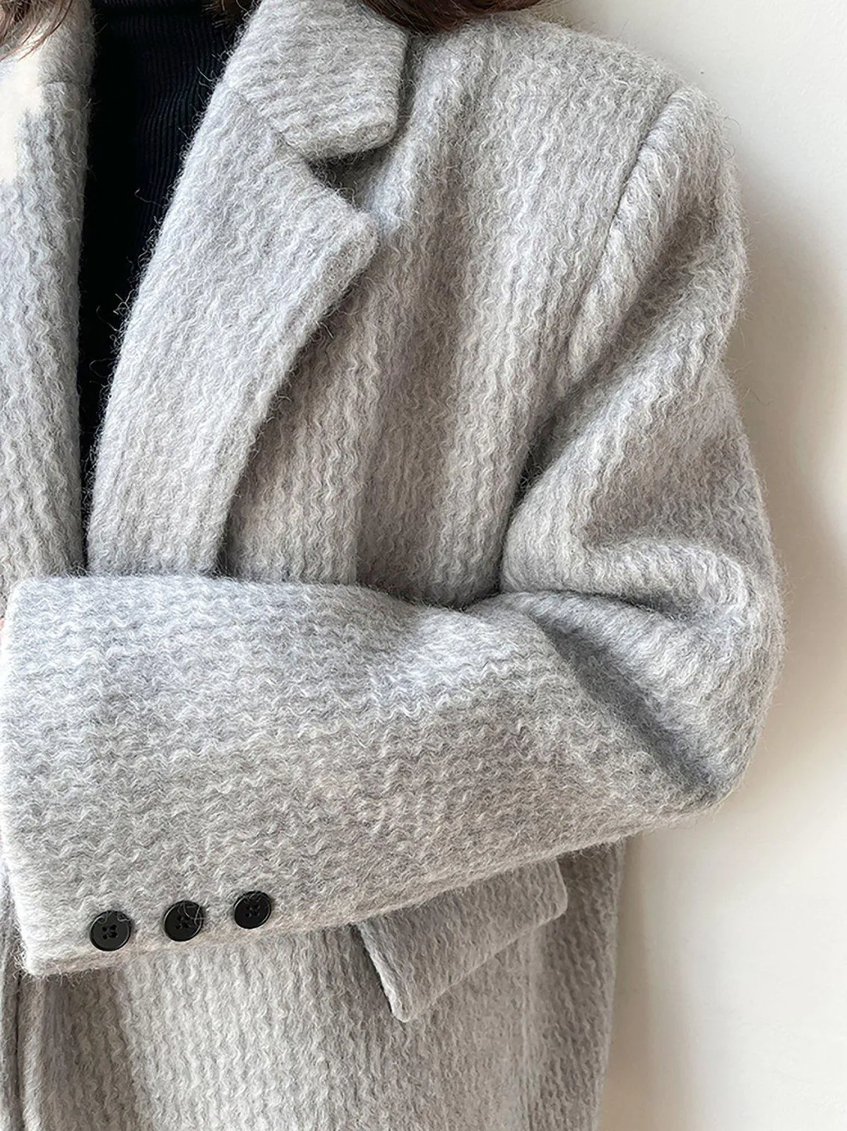 Gray Wool Coat,Oversize Wool Blazer Suit,Winter Wool Suit