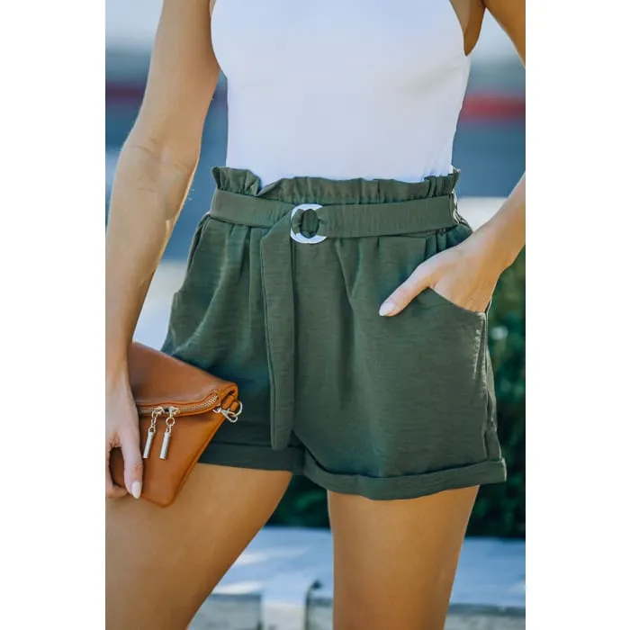 Green Paper Bag Shorts