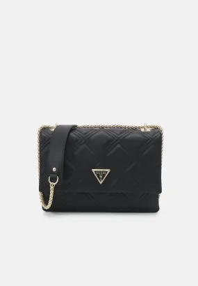 GUESS Deesa Quilted Flap Shoulder Bag Black