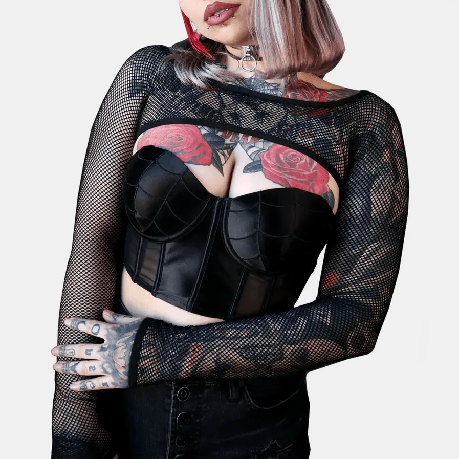 Helena Fishnet Super Crop Top