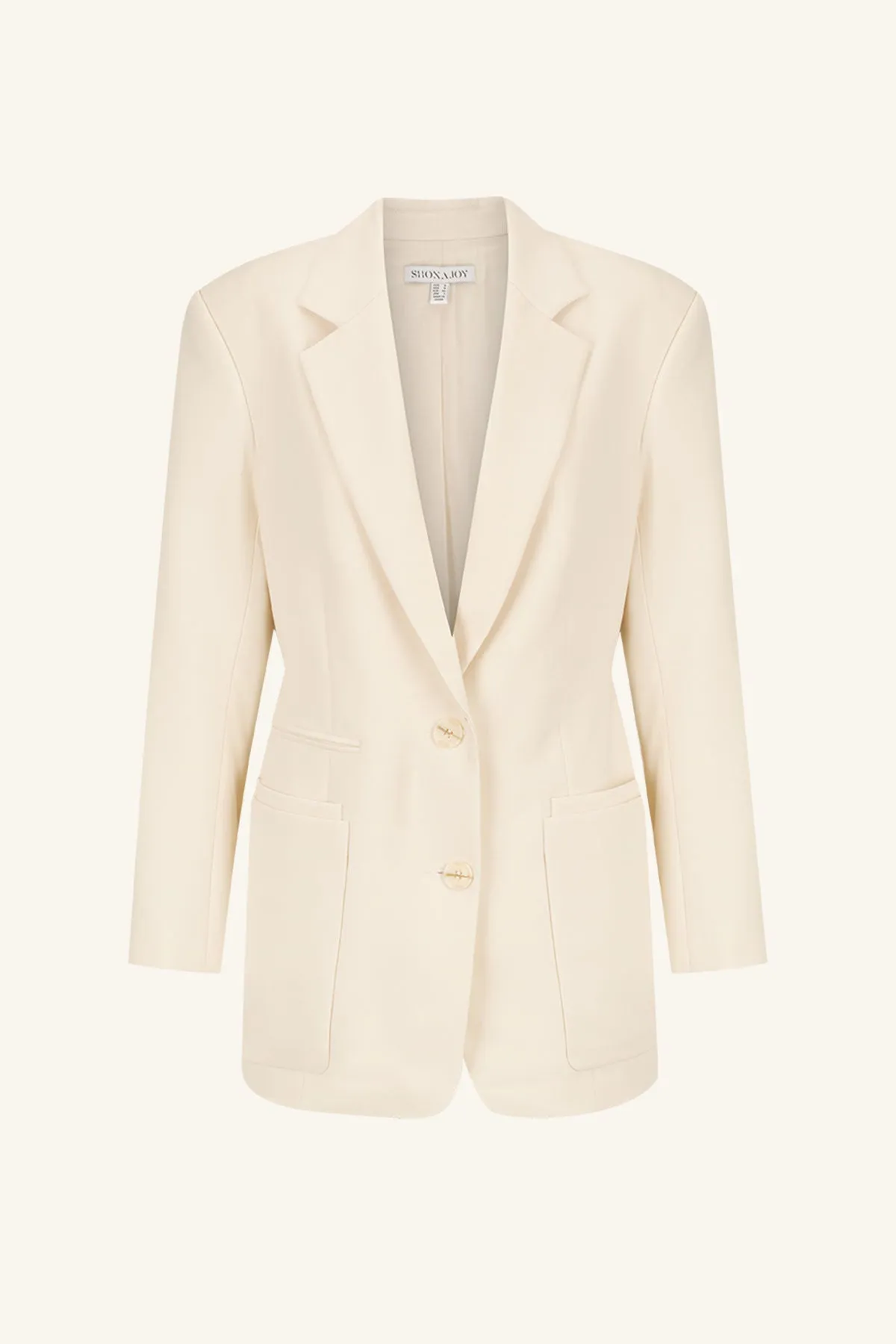 IRENA DOUBLE POCKET BLAZER WITH BELT - RICE