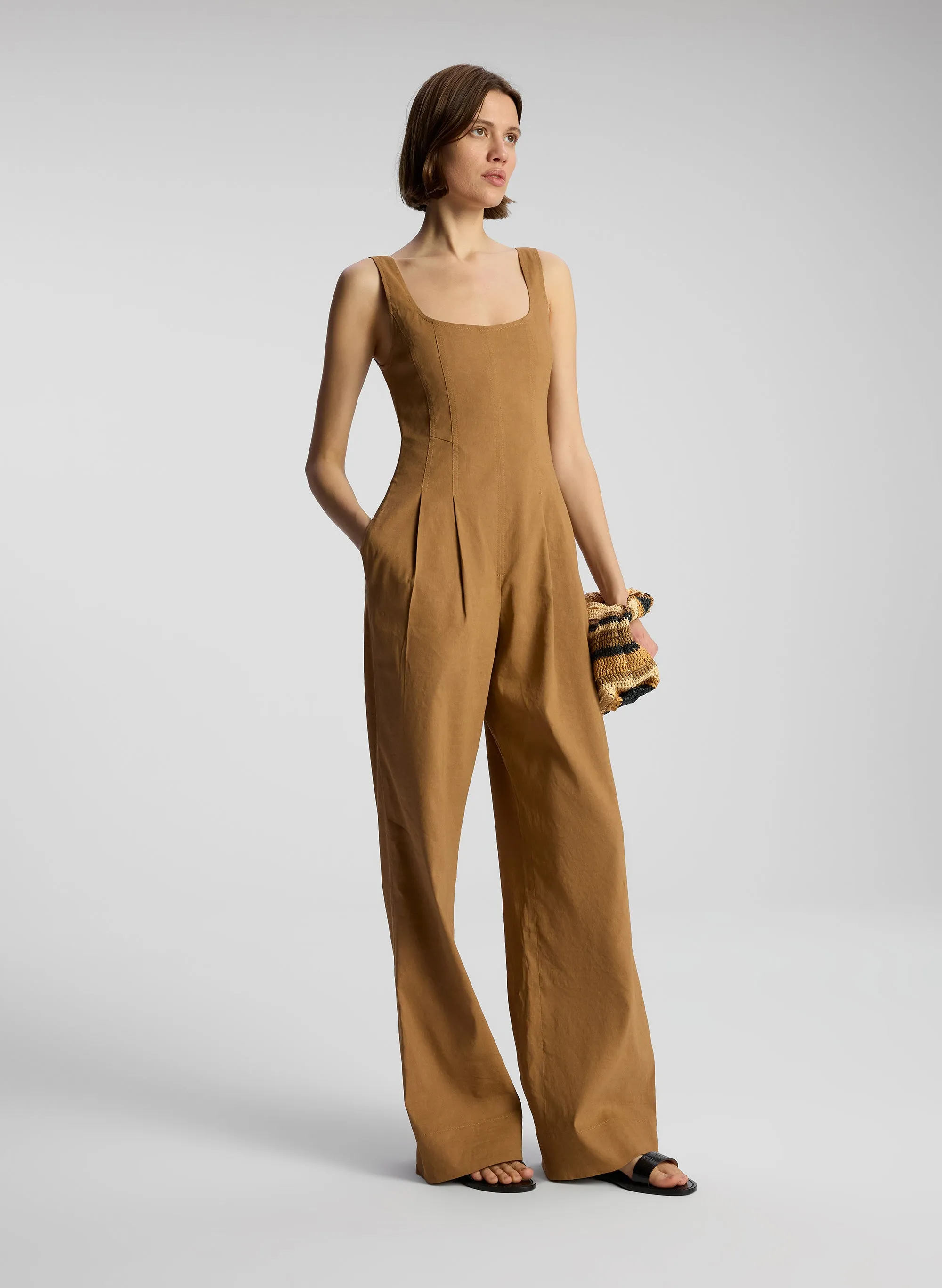 Isabel Stretch Linen Jumpsuit