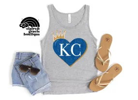 Kansas City Baseball KC heart Jersey Tank Top |