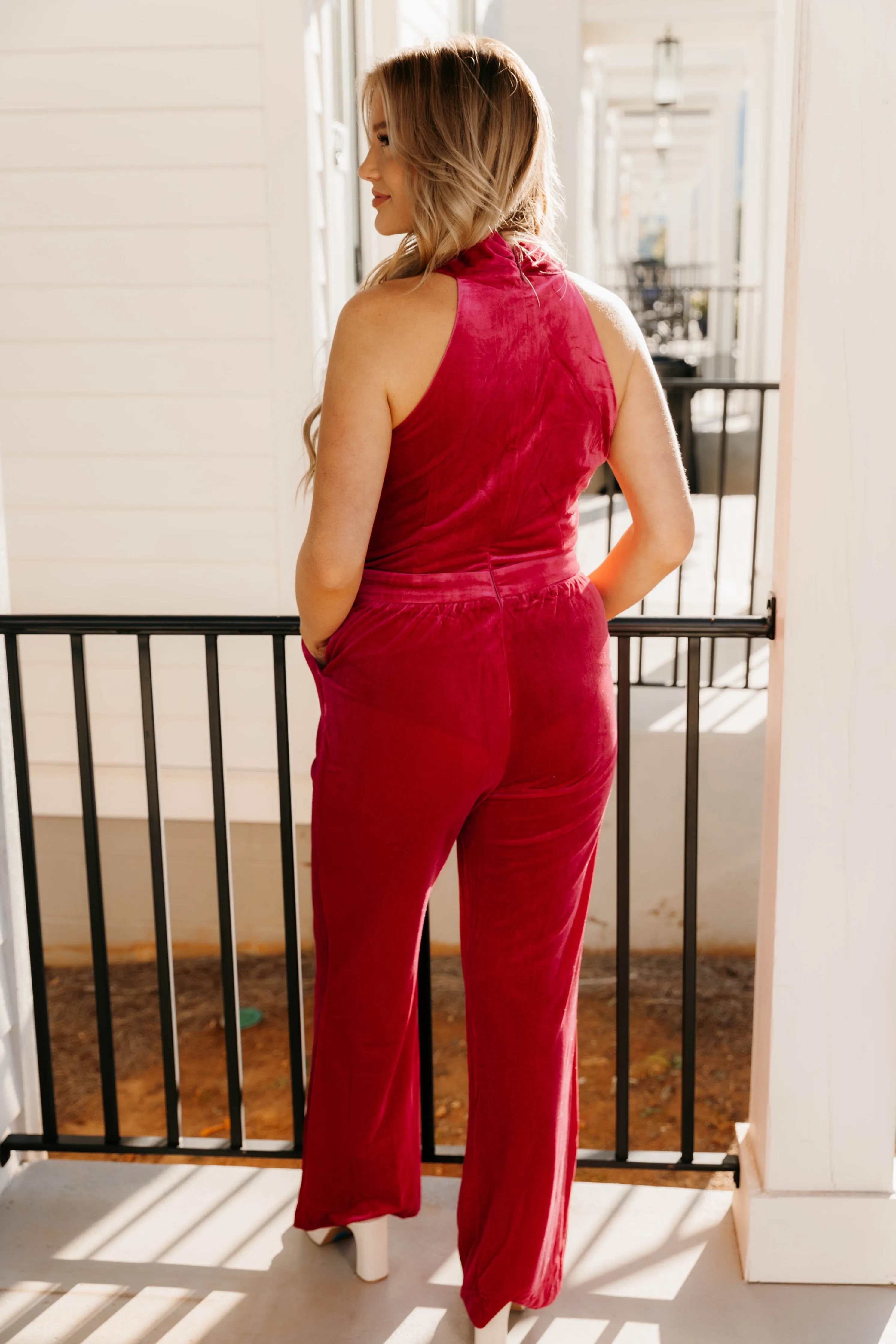 Kara Velvet Halter Jumpsuit