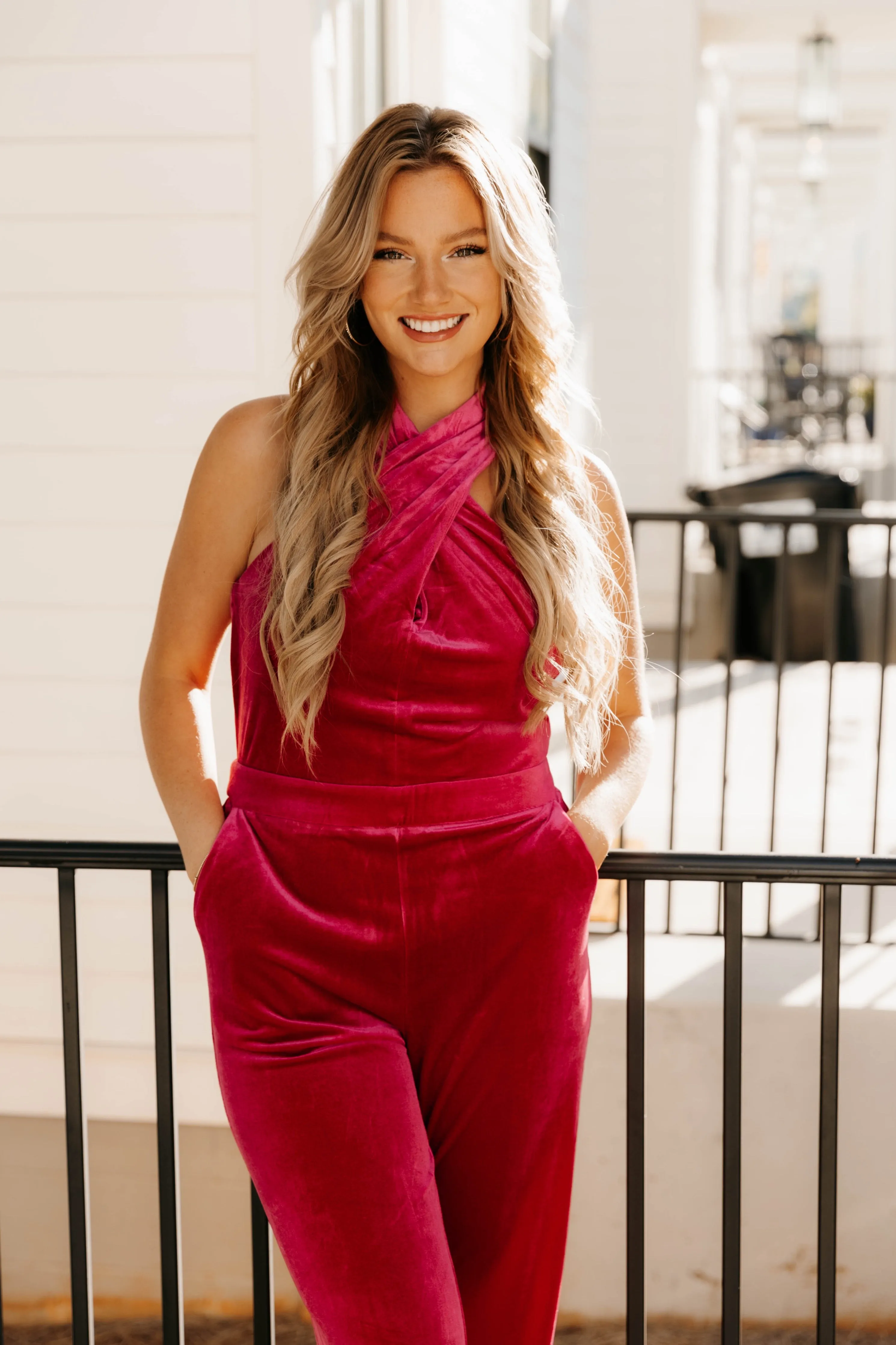 Kara Velvet Halter Jumpsuit