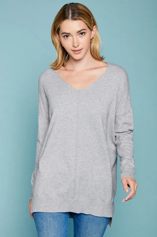 Lambs Ear Soft Sweater in Heather Grey