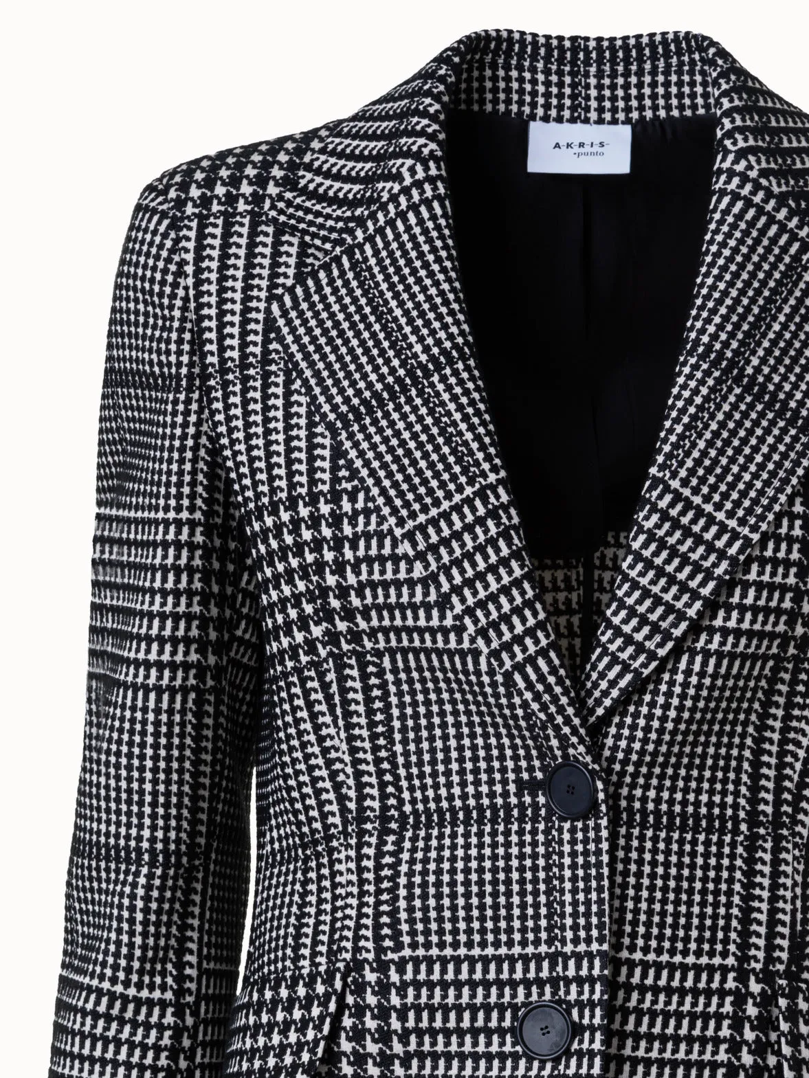 Langer Boyfriend Blazer mit Glencheck-Karo