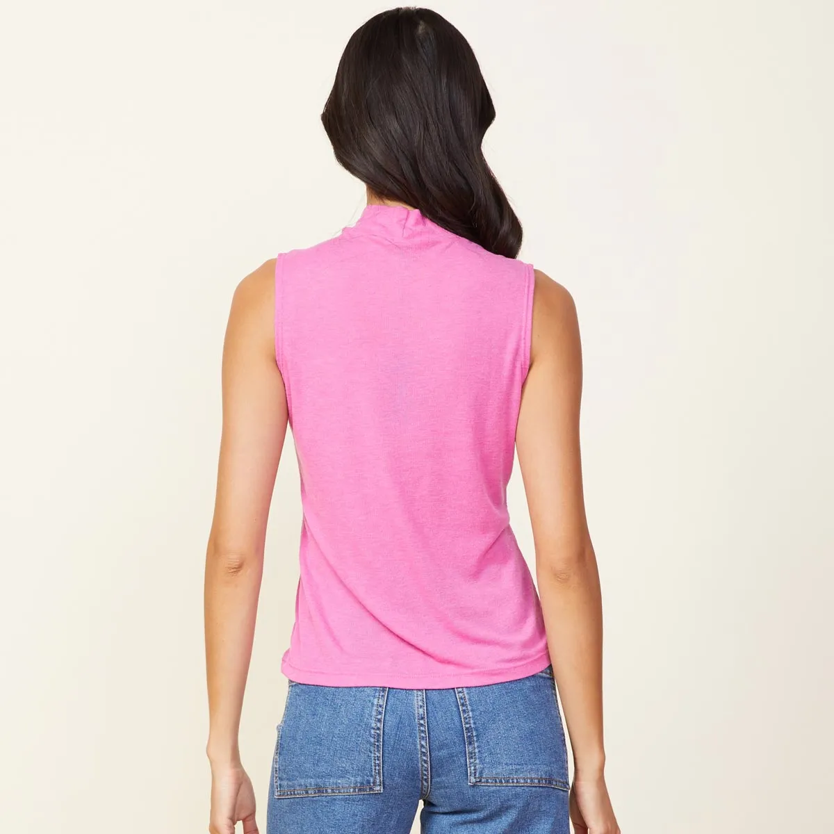 Light Mock Neck Tank