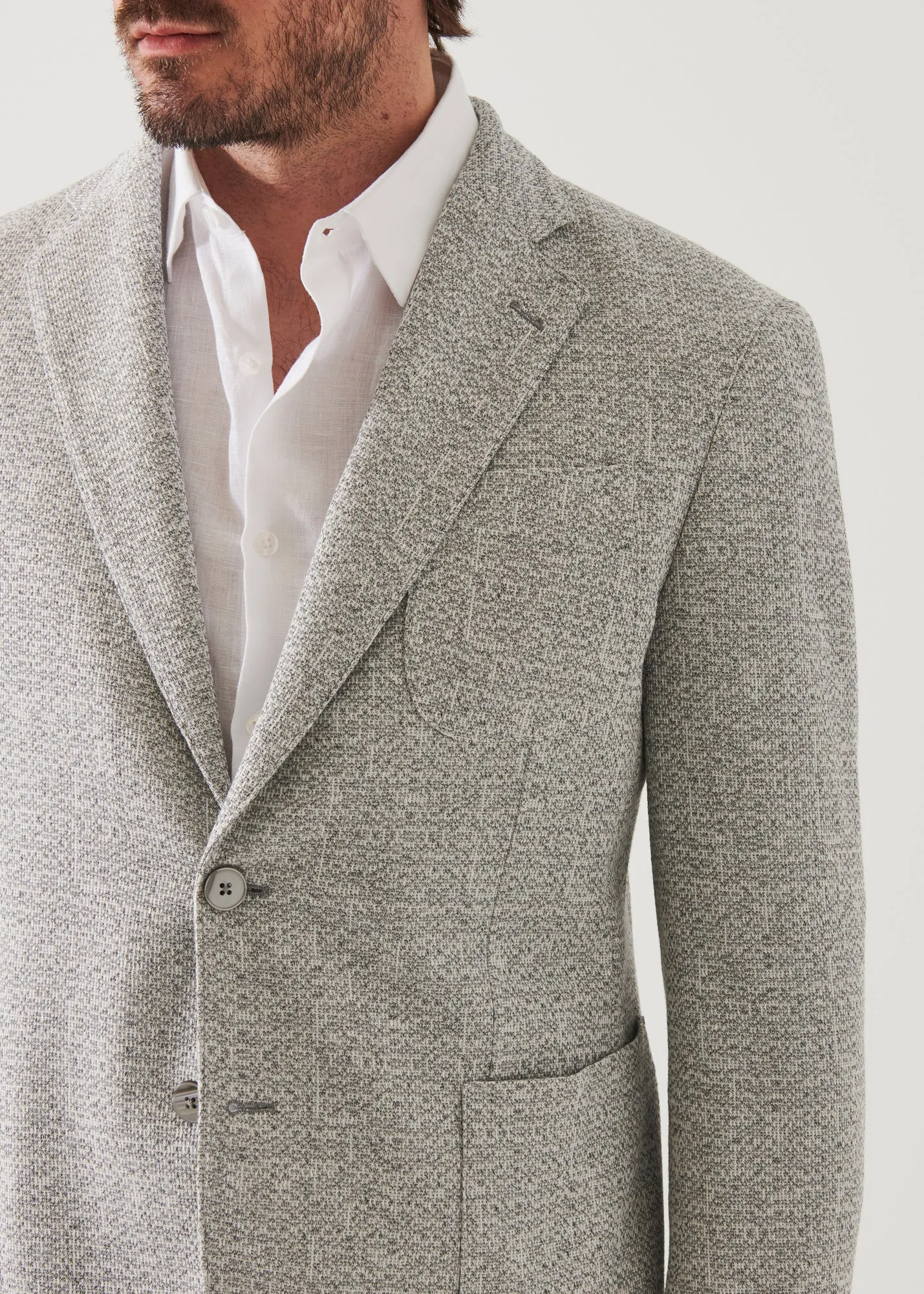 LINEN WOOL BLEND TEXTURED BLAZER