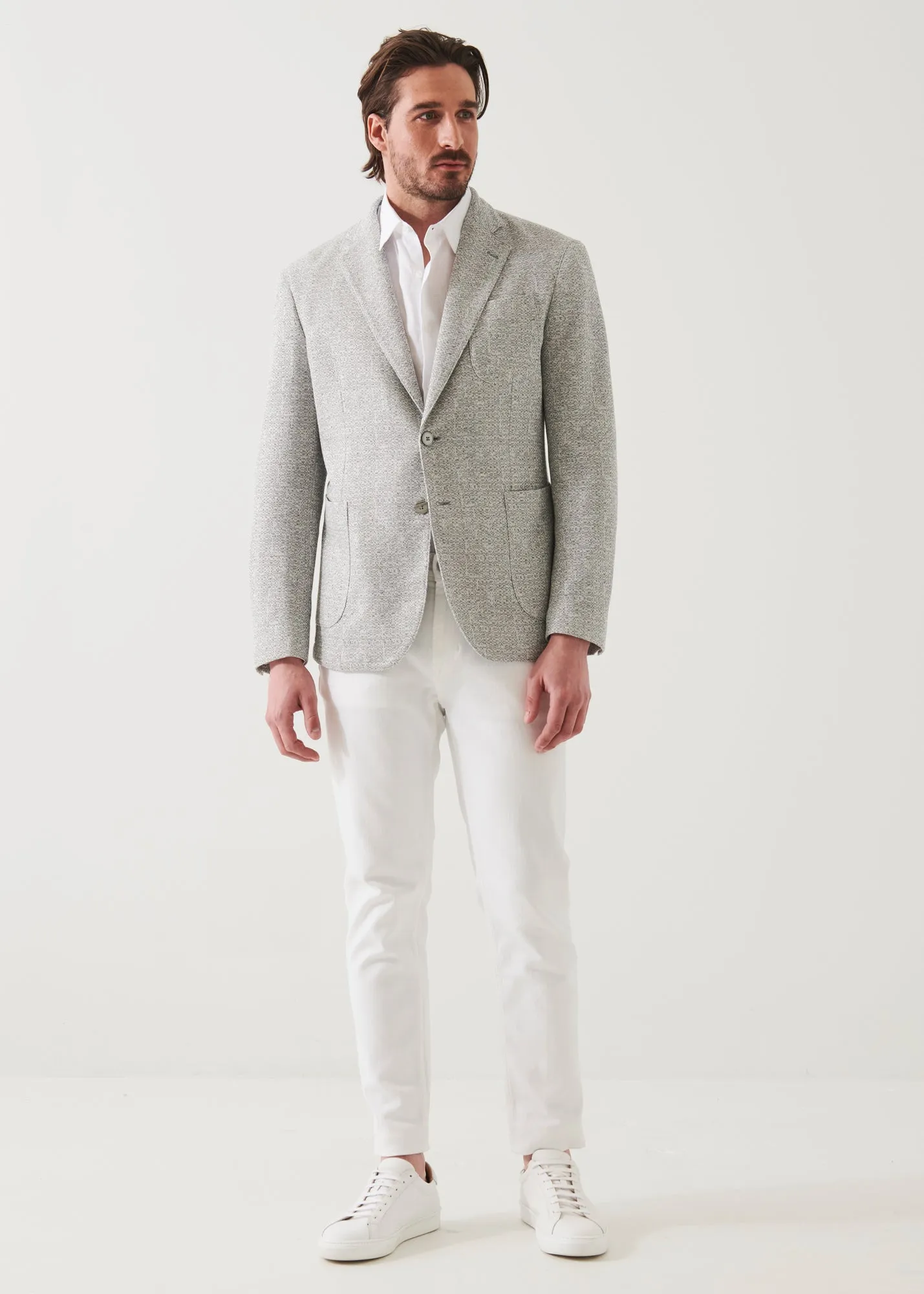 LINEN WOOL BLEND TEXTURED BLAZER