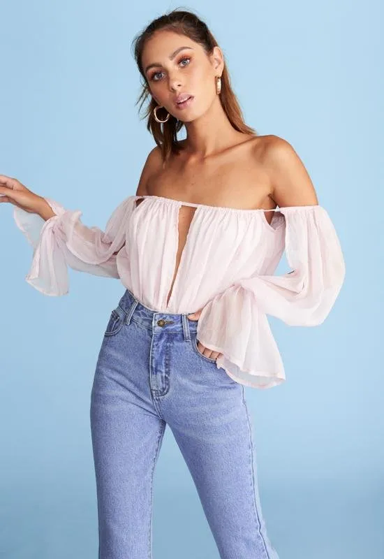 Lioness Richie Off The Shoulder Top in Pink