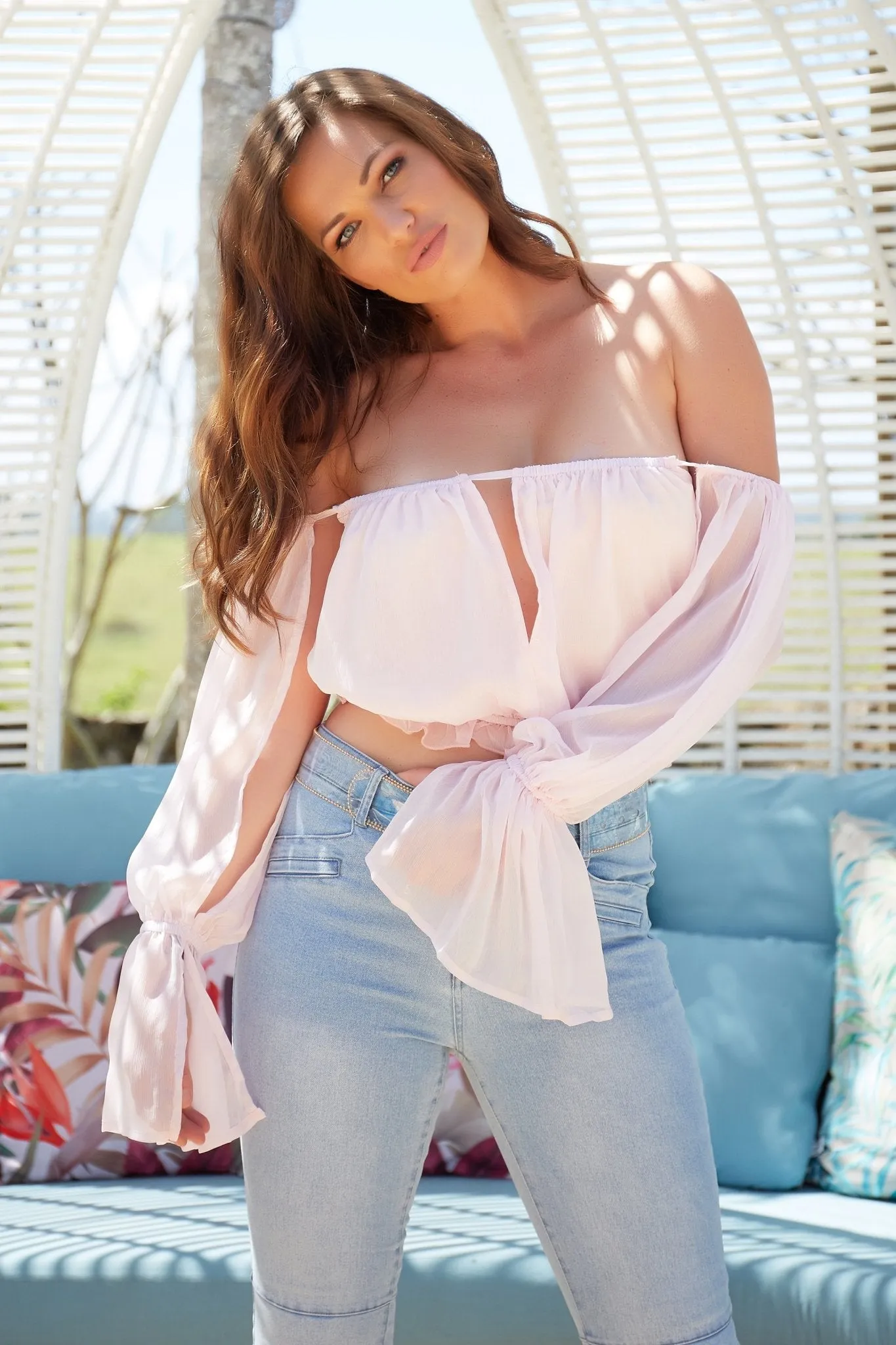 Lioness Richie Off The Shoulder Top in Pink